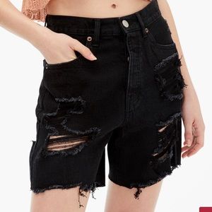 '90s High-Rise Baggy Hemp Denim Shorts